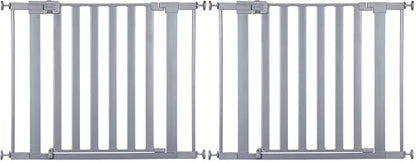 Safety 1st Baby Gate, Adjustable 29"-38" Wide, Pressure Mount | Walk Through Door | Silver | 2-Pack | Pet Compatible - color: Plateado, size: 2-Pack