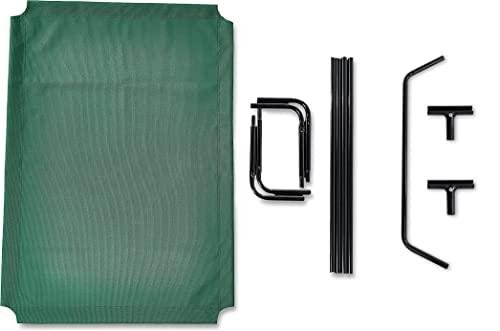 Amazon Basics Cooling Breathable Elevated Dog Bed with Durable Metal Frame for Large Dogs, X-Large, 60 x 37 x 9 Inch, Green, Easy to Clean - color: Green, size: X-Large
