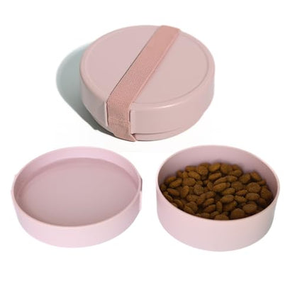 Barkin’ Trails Travel Dog Bowls, Portable Outdoor Water, BPA-Free Water Bowl Set, Food Grade Plastic Dog Travel Bowl, Dog Camping Essentials, Travel Container - color: Blush