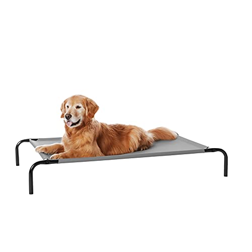Amazon Basics Cooling Breathable Elevated Dog Bed with Metal Frame for Large Dogs, 51" x 31" x 8", Grey - color: Grey, size: Large