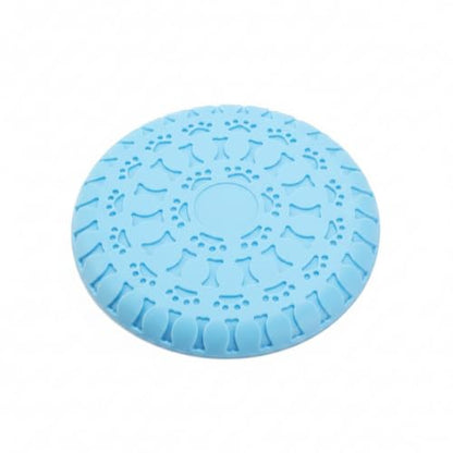 Soft TPR Rubber Dog Disc Toy, Flexible 8.7 Inch Flying Disc for Outdoor Fetch Training - color: Blue
