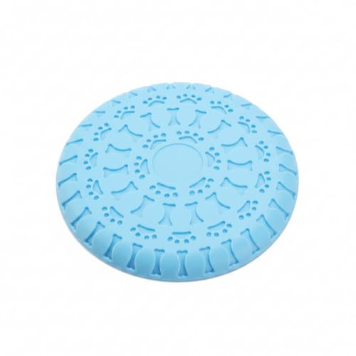 Soft TPR Rubber Dog Disc Toy, Flexible 8.7 Inch Flying Disc for Outdoor Fetch Training - color: Blue