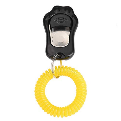 AYNEFY Pet Behavioral Training Clicker, Shaped 3 Gears Adjustable Volume Pet Dog Training Clicker Puppies Training Behaviour Whistle with Wrist Strap(Black) - color: Black