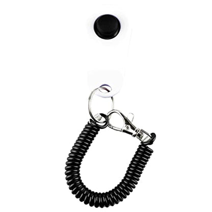 Dog Training Clicker, ABS Material Clicker with Black Long Wrist Strap and Ring, Universal for Dogs and Cats (White) - color: White