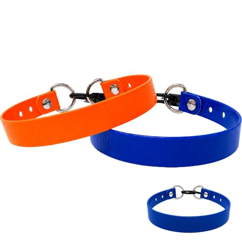 SparkDog 3/4” High Flex Quick Adjust E-Collar Strap Waterproof Replacement Collar Compatible w/SportDOG, Garmin, Dogtra & E-Collar Technologies, Genuine BioThane®-Made in USA (Blue HF, High Flex) - color: Blue HF