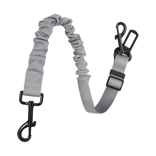 Dog Seat Belt for Car, Retractable Adjustable Nylon Pet Seatbelts for Vehicle Headrests, Elastic & Durable Car Harness, Dogs Leash Accessories for Bicycles (Only Leash Gray) - color: Only Leash Gray