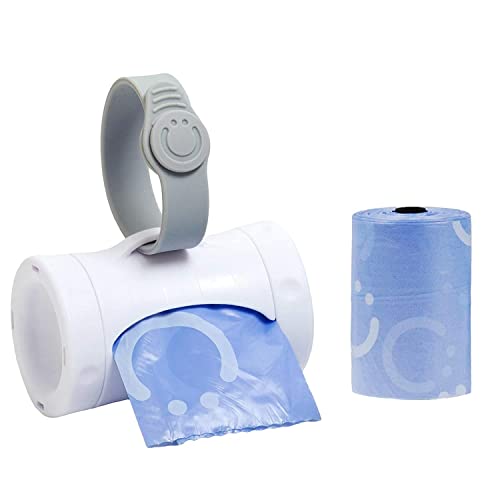 Ubbi Retractable Bag Dispenser for Diaper Bag, Portable Bag Holder for Travel, Newborn Baby Essentials, Diaper Bag Must Have, Includes 24 Lavender Scented Bags, White - color: White Bag Dispenser, size: 1 Count (Pack of 1)