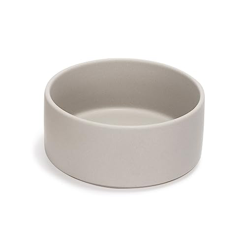 SPUNKYJUNKY 28.7OZ Ceramic Dog and Cat Bowl, Modern Cute Weighted Food Water Bowl for Replacement Grey (2 Pack) - color: Grey, size: 3.6 CUPS × 2