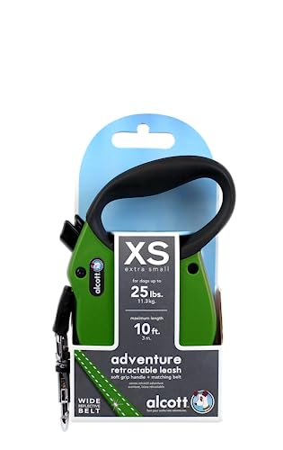 Alcott Adventure Retractable Leash, Extra Small, Green - color: Green, size: Extra Small
