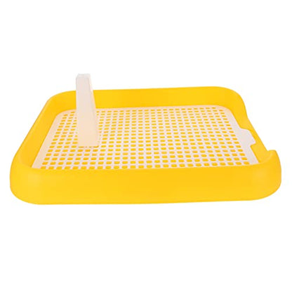 Indoor Dog Potty Tray - Mesh Dog Training Toilet Plastic Potty Tray Puppy Toilet -Slide Training Holder for Small and Medium s (Yellow) - color: Yellow