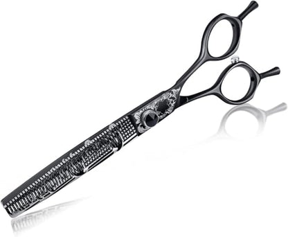JASON 8 Inch Dog Thinning Scissors Ergonomic Pets Grooming Thinner Blender Shears Cat Trimming Texturizing with Offset Handle, Light Weight, Sharp, Safe, Comfortable, Stainless Steel - style: 60-teeth-Thinner
