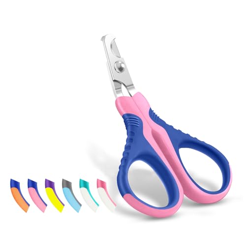 WePet Pet Nail Clippers U07.1, Professional Claw Trimmer, Bended Scissor Special for Cats, Kittens, Dogs, Puppies, Small Animals, Pink/Navy Blue - color: #15 Pink/Navy Blue