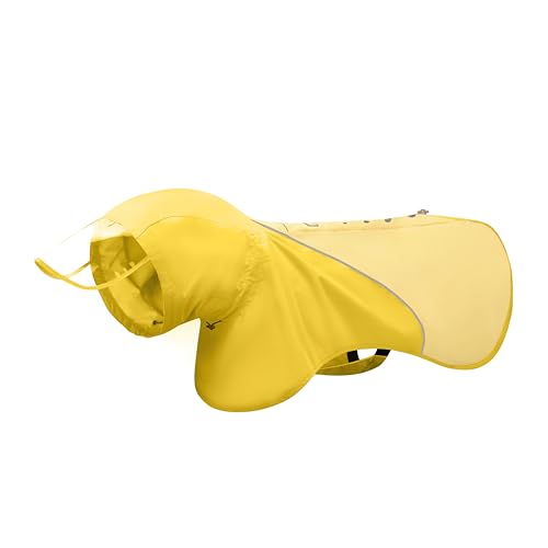 Slip-On Dog Rain Poncho, Quick & Easy to Wear Dog Raincoat, Unrestricted, Super Lightweight, and Waterproof Rain Jacket for All Breeds, Adjustable and Reflective (Yellow, Large) - color: Yellow, size: Large