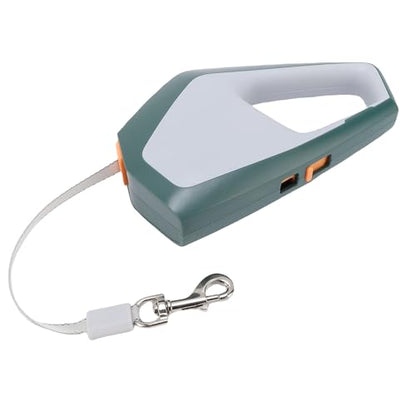 Yosoo Health Gear Retractable Dog Leash, 5m Nylon Rope Pet Leash with One Handed Brake, Pause, Lock for Outdoor Walking and Training (Green Grey) - color: Green Grey