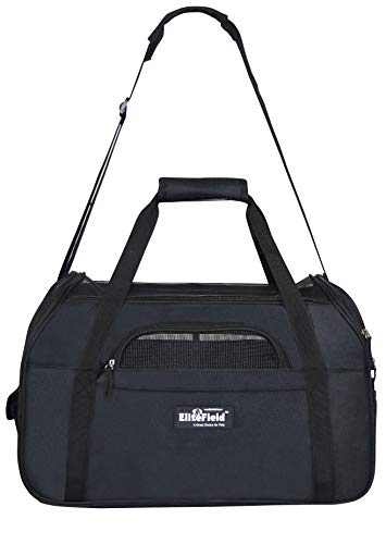 EliteField Soft Pet Carrier (3 Year Warranty, Airline Approved) Soft Sided Dog Puppy Cat Carrier Travel Bag (X-Large: 21" L x 12" W x 13" H, Black) - color: Black, size: 21.0"L x 12.0"W x 13.0"H