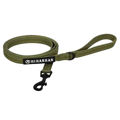 Reflective 6 FT Dog Leash, Premium Traditional Style Puppy Leash with Easy to Use Collar Hook for Small, Medium, and Large Breed Puppies (Green, 3/4 in x 6 ft) - color: Green, size: 3/4" x 6ft, 1 Handle