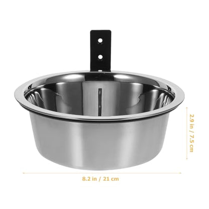 Raised Dog Bowl and Wall-Mounted Stainless Steel Pet Feeding Bowl 8-inch Kitten Water Dish for Comfortable Elevated Puppy and Cat Food Station