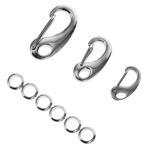 3pcs Stainless Steel Pet Tag Clip Dog Collar Accessory Quick Release Split Ring Hooks Ring Dog Chain Clip - color: Silver