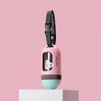 SVD.PET Dog Poop Bag Dispenser, Retractable Dog Waste Bag Holder for Leash, Pet Poop Bag Holder with 15 Bags, Dog Walking Accessory (Pink/Jade) - color: Pink/Jade