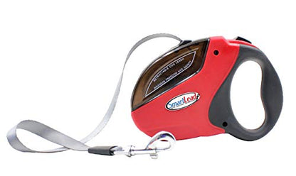 SmartLead Retractable, Reflective, Heavy-Duty 16-Foot Nylon Dog Leash, Tangle Free, Anti-Slip Brake Technology, Easy Grip Handle, Good for Dogs up to 110 Pounds – Red - color: Red