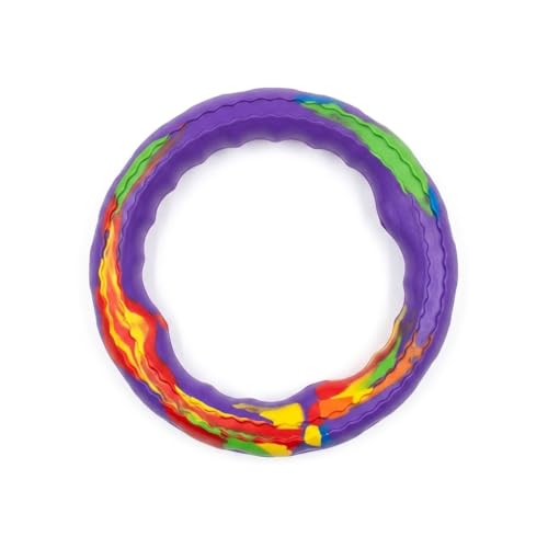 Premium EVA Foam Dog Ring Toy - Non-Toxic, Soft & Lightweight Flying Disc for Indoor & Outdoor Play, Gentle on Teeth & Gums, High-Visibility Floating Water Toy for Dog Training & Exercise (Purple) - color: Purple