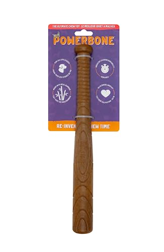 Powerbone Pet Chew Toy for Dogs - Durable, Non Toxic & Pet Safe - Best for Aggressive Chewers, Long Lasting Dental Health, Dog Teeth Cleaning, Dog Life Stages - Baseball Bat 12"