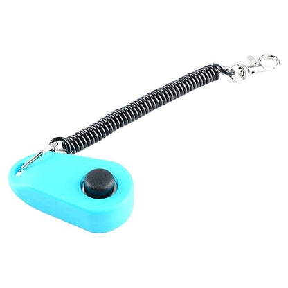 GLOGLOW Dog Training Supplies Pet Clicker Dog with Adjustable Wrist Strap and Finger for Obedience Training and Behavior Correction Clicker Nan (Sky Blue)