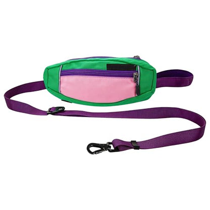 Hands Free Dog Leash with Waist Bag, Adjustable Waterproof Shock Absorption Reflective Leash with Poop Bag Dispenser Port for Medium Large Dogs Walking Running Hiking (Purple) - color: purple
