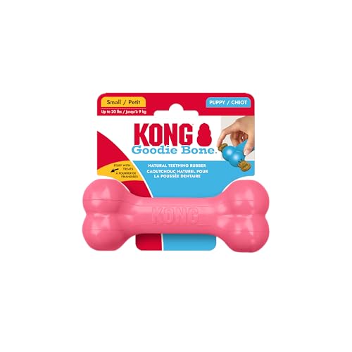 KONG Puppy Goodie Bone - Stuffable Natural Rubber Chew Toy for Small Dogs & Teething Puppies - Pink - color: Pink, size: Small
