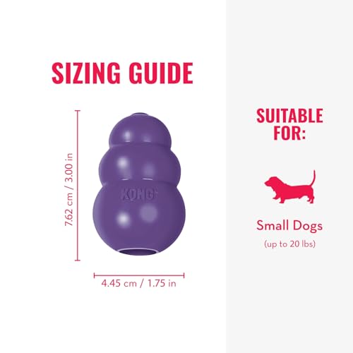 KONG Senior - Dog Toy with Gentle, Natural Rubber - Durable Dog Toy for Older Dogs - Use Treats with Stuffable Chew Toy - Treat Toy for Chewing & Fetching - for Small Dogs - size: Small (Pack of 1)