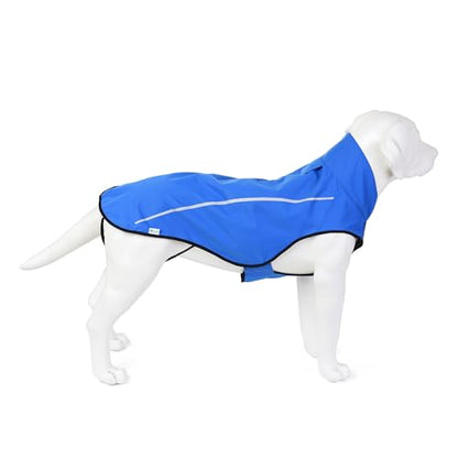 Mile High Life Dog Raincoat, Adjustable Waterproof Reflective Rain Jacket for Small Medium Large Dogs, Lightweight Breathable Pet Rain Coat with Leash Hole(Blue,XXS Chest 16-19") - color: Blue, size: XXS Chest 16"-19"