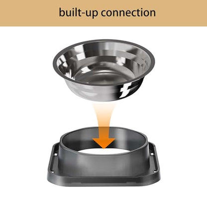 Stainless Steel Dog Bowls, Spill Proof Basic Dogs Bowls for Small Dogs Cats, 2 Cup Dog Food and Water Bowl, Non-Slip Puppy Feeder, Cat Bowl for Feeding Water - Starry Gray - size: Single