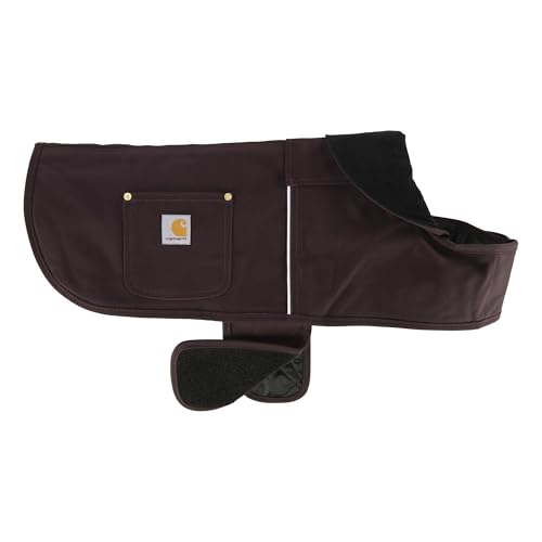 Carhartt Firm Duck Dog Chore Coat, Insulated Weather Resistant Jacket for Cold and Windy Conditions, Deep Wine, Small - color: Deep Wine (Reflective Piping), size: Small