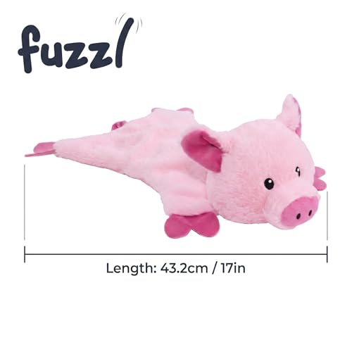 Fuzzl Pickles Pig Crinkle & Squeak Dog Toy – No Mess Minimal Stuffing Plush Puppy Toy – Interactive Soft Dog Squeaky Toy for Small to Medium Dogs – Durable Shaking, Tossing & Cuddling Toy - style: Pickles Pig