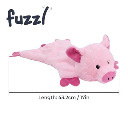 Fuzzl Pickles Pig Crinkle & Squeak Dog Toy – No Mess Minimal Stuffing Plush Puppy Toy – Interactive Soft Dog Squeaky Toy for Small to Medium Dogs – Durable Shaking, Tossing & Cuddling Toy - style: Pickles Pig