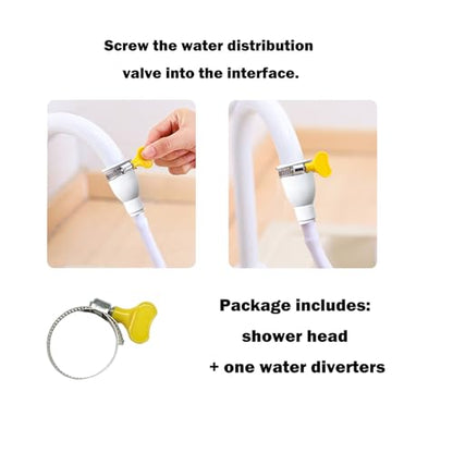 5m/16.4ft Sink Spray Rubber Hose Portable Faucet Sprayer Garden, Shampoo Sprayer Handheld Shower Head Spray Hose Attachment for Dog, Pets, Bathing Baby, Washing Hair, Rinsing Vegetables - color: White - 5m/16.4ft