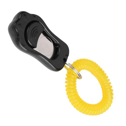 Zerodis titleAdjustable 3 Gears Pet Dog Training Clicker Claw Shaped with Wrist Strap for Cats Birds (Black) - color: Black