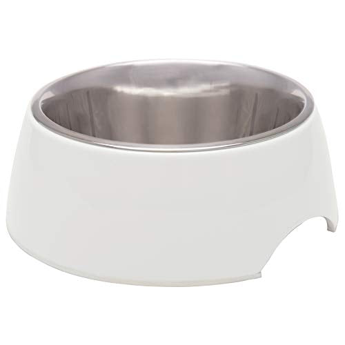 Loving Pets - Retro Bowl Dog Food Water Bowl No Tip Stainless Steel Elevated Pet Bowl No Skid Spill Proof (Extra Small, White) - color: Ice White, size: X-Small