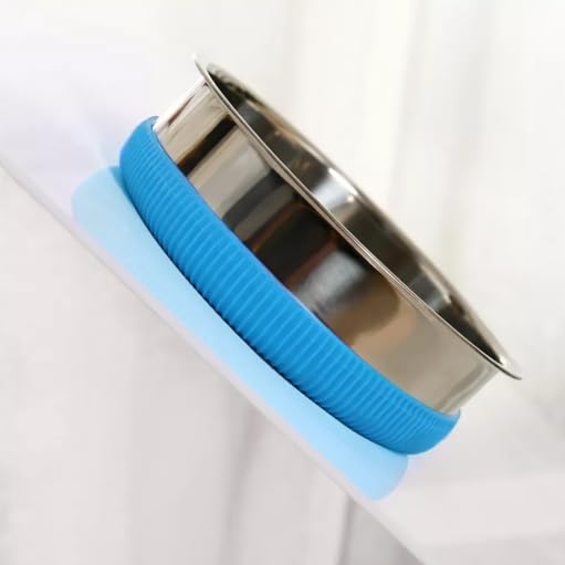 Anti-Slip Stainless Steel Pet Bowl for Dogs & Cats, Yellow