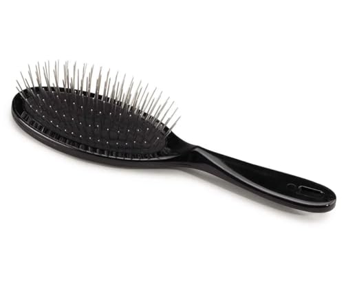 Dog and Cat Professional Oval Grooming Pin Brushes Choose Size Style and Type All Have Ergonomic Handles (8.75" Black Molded) - size: 8.75" Black Molded