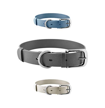 Tuff Pupper Classic Heavy Duty Dog Collar | 10x Stronger Than Leather | 100% Waterproof & Odor Proof Dog Collar | Tough Rust-Proof All Metal Hardware - color: Cool Gray