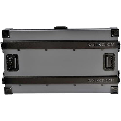 K9 Kennel Boss Aluminum Collapsible Dog Crate, Heavy Duty Folding Kennel - Medium-Long (Gray) - color: Gray, size: 40.6"L x 25.2"W x 28.9"H