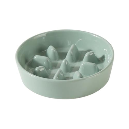 Havniva Ceramic Slow Feeder Dog Bowls, 0.9 Cups Dog Bowl Slow Feeding for Small Breed, 6.1inch Puzzle Dog Food Bowl Slow Feeder Non-Slip Anti-Gulping and Anti-Choking Reduces Bloating - color: 1 x Light Green-C, size: 6.1inch