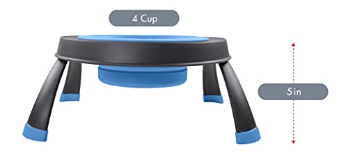 Dexas Pets Single Elevated Pet Feeder/Pet Bowl, 4 Cup Capacity, Pro Blue (PW1404322194) - color: Pro Blue, size: Large/4 Cup Capacity