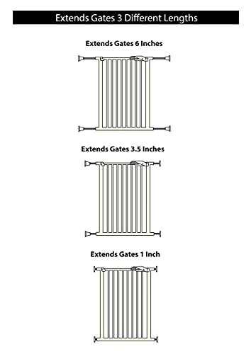 Wall Nanny Extender - 6 Inch Baby Gate Extension Kit -3 Inches Each Side - (Made in USA) Extends Pressure Gates + Protects Walls + Stabilizes Gate - for Child, Pet & Dog Gates (4 Pack) Black - color: Black, size: 6 Inch