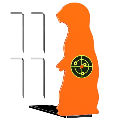 Highwild Resetting Target, Rated for .22 Rimfire - Large Size and 2.5 Inch Shooting Targets | Pop-Up Steel Prairie Dog - color: B- .22 Auto Resetting Prairie Dog