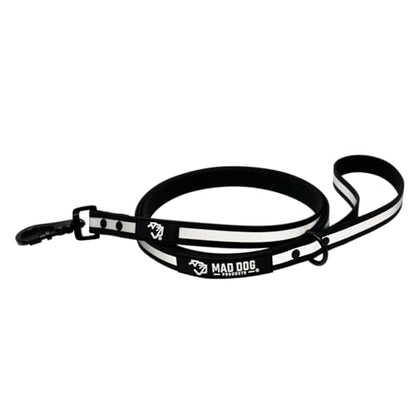 Biothane Dog Leash by Mad Dog Products - (.75" x 6 Foot Clip Leash, Black w/Reflective) - color: Black w/ Reflective