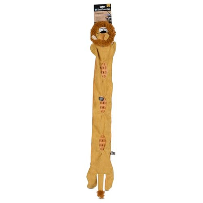 Smithsonian Longamals Lion Plush Dog Toy – 40" Crinkle & Squeaky, Stuffing-Free Interactive Tug Toy for Medium & Large Dogs - color: Lion, size: 40"