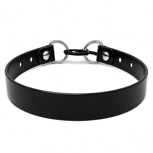 SparkDog 3/4” High Flex Quick Adjust E-Collar Strap Waterproof Replacement Collar Compatible w/SportDOG, Garmin, Dogtra & E-Collar Technologies, Genuine BioThane®-Made in USA (Black HF, High Flex) - color: Black HF