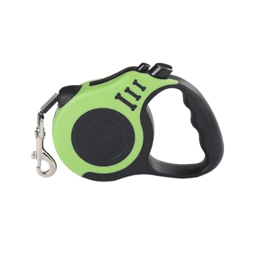 Retractable Dog Leash, Heavy Duty Pet Walking Leash with One-Handed Brake, Adjustable Dog Walking Tool(Green,5m) - color: Green, size: 5m